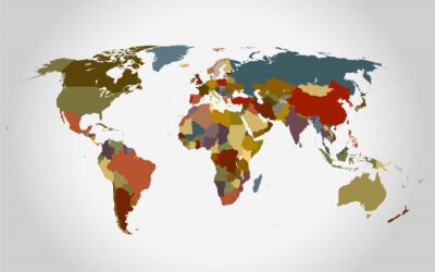 Fototapete Weltkarte vor Hintergrund mit Farbverlauf