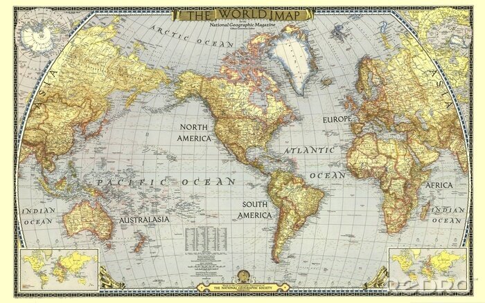 Fototapete Weltkarte wie aus dem Spiel