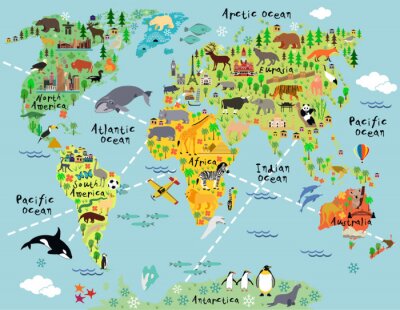 Fototapete Weltkarte wie aus Märchen