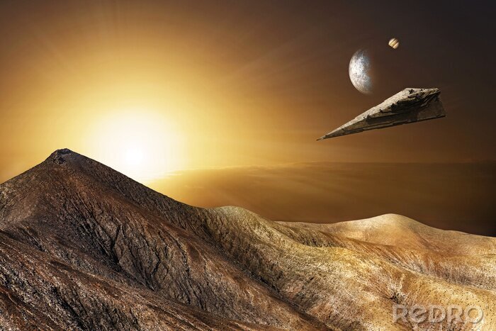 Fototapete Weltraumansicht wie in Star Wars