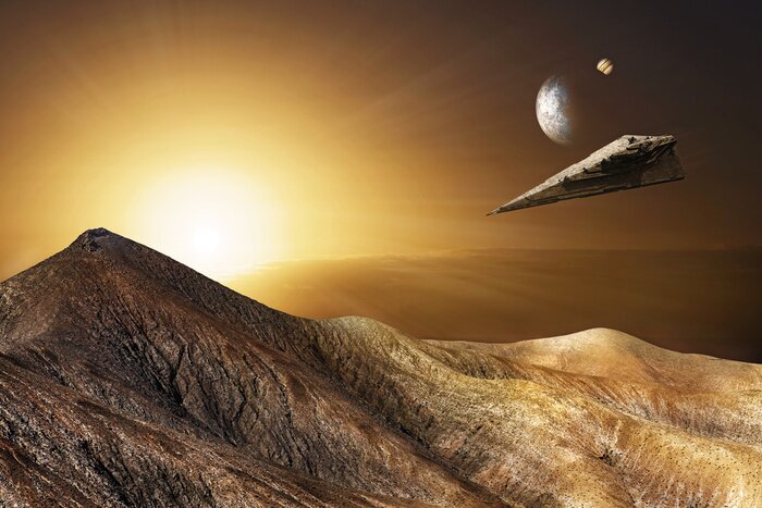 Fototapete Weltraumansicht wie in Star Wars