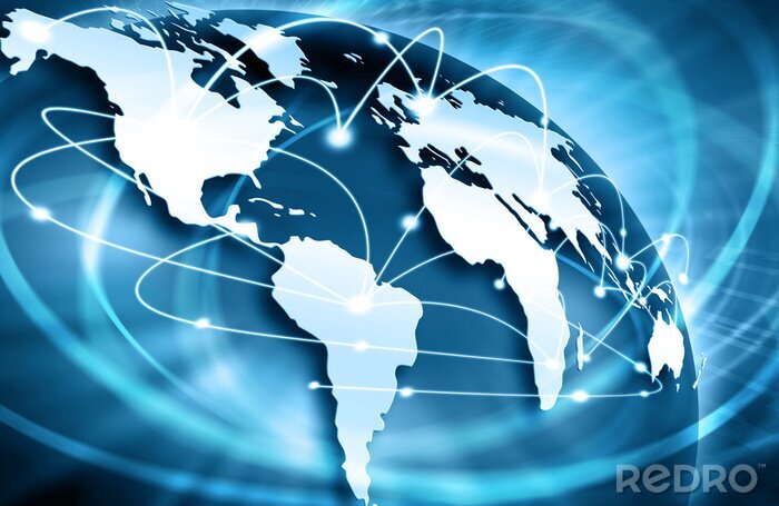 Fototapete Weltweite Internetverbindungen