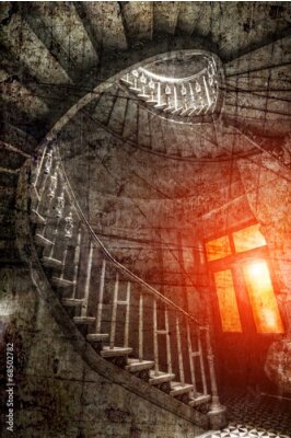 Wendeltreppe im Retro-Stil