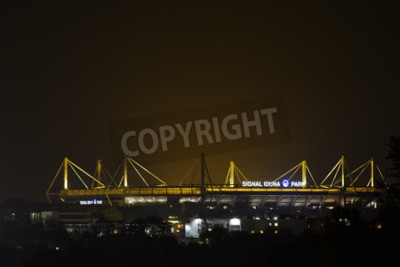 Fototapete Westfalenstadion in der Nacht
