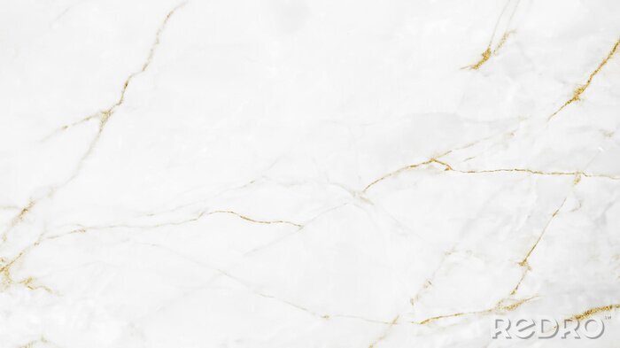 Fototapete White and gold marble texture background design for your creative design	