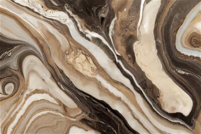 Fototapete White gray and brown marble
