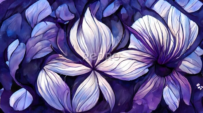 Fototapete Wilde Blumen in Violett