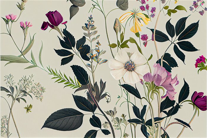 Fototapete Wilde Pflanzen tanzen im Wind