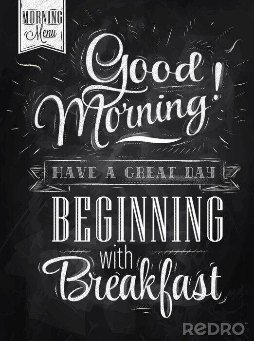 Fototapete Willkommensschild zum Frühstück