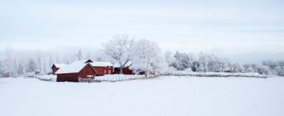 Winterlandschaft mit Bauernhof