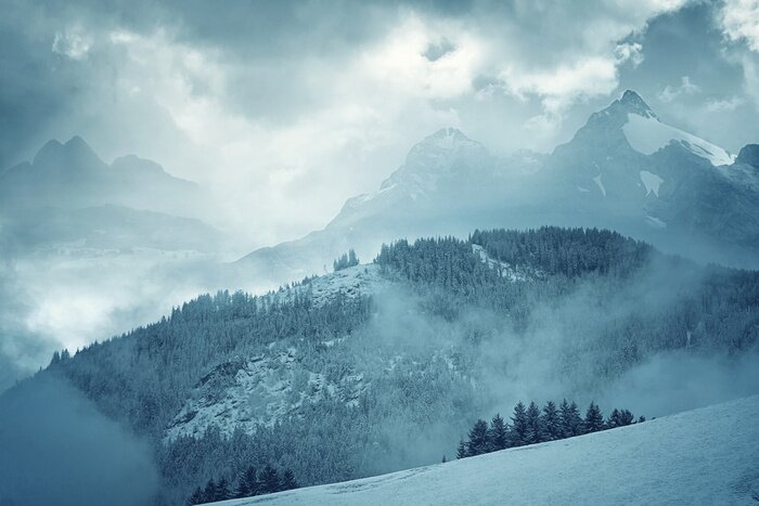 Fototapete Winterliche berglandschaft