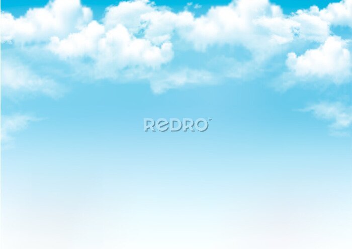 Fototapete Wolken im blauen Ombre-Himmel