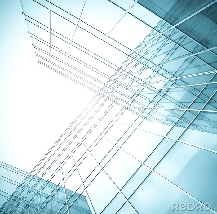 Fototapete Wolkenkratzer aus Glas räumlich