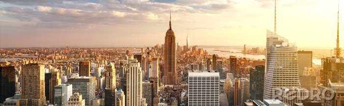 Fototapete Wolkenkratzer New York am Morgen