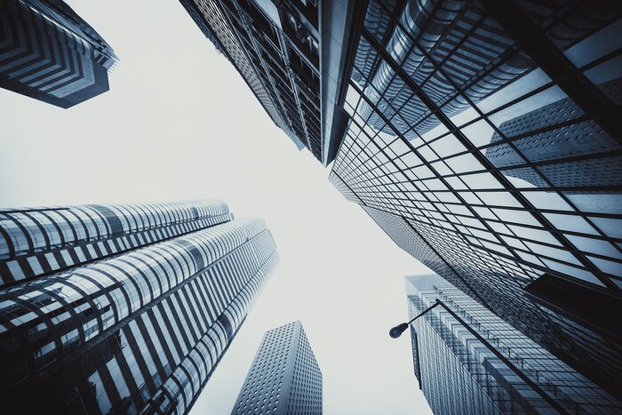 Fototapete Wolkenkratzer schwarz weiß in Hongkong