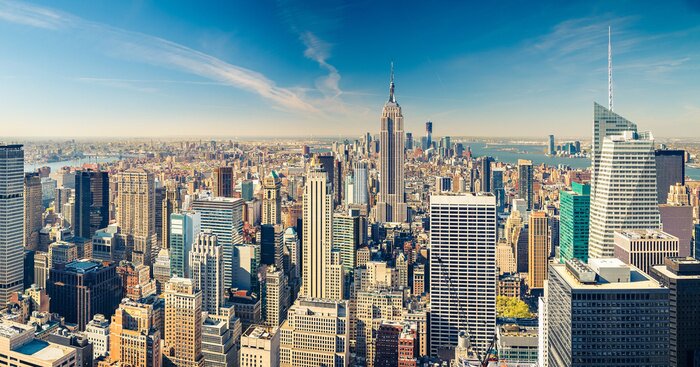 Fototapete Wolkenloser Himmel über New York City