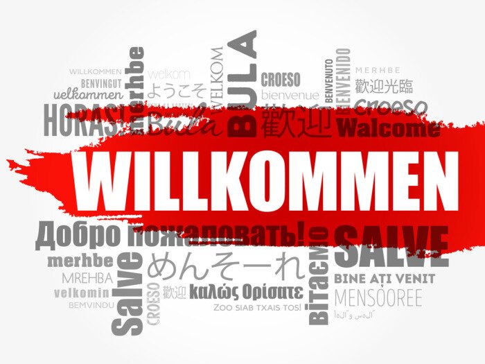 Fototapete Wortwolke in verschiedenen Sprachen