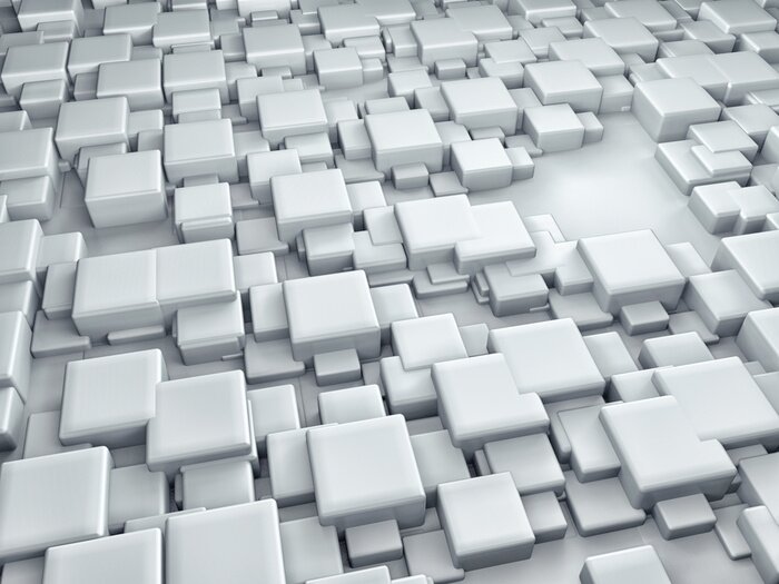 Fototapete Würfel 3D weiß