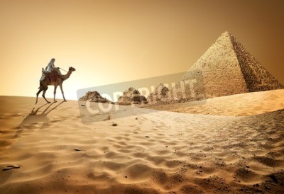 Fototapete Wüste Ägypten und Pyramiden