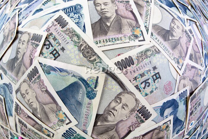 Fototapete Yen Geldscheine der Japanischen Währung In