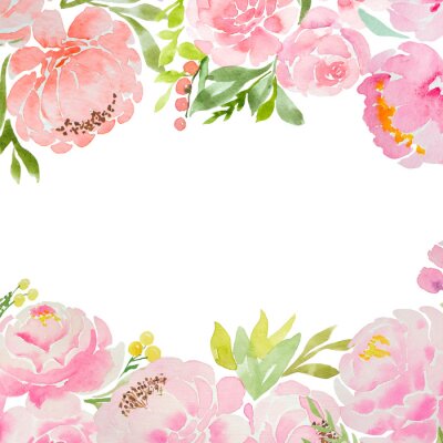 Fototapete Zarte Komposition aus rosa Blumen