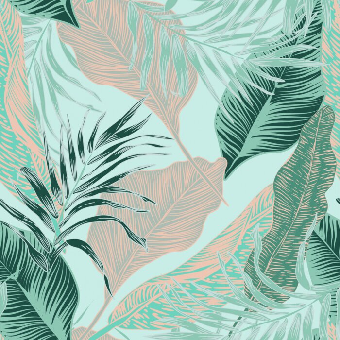 Fototapete Zarte tropische Blätter
