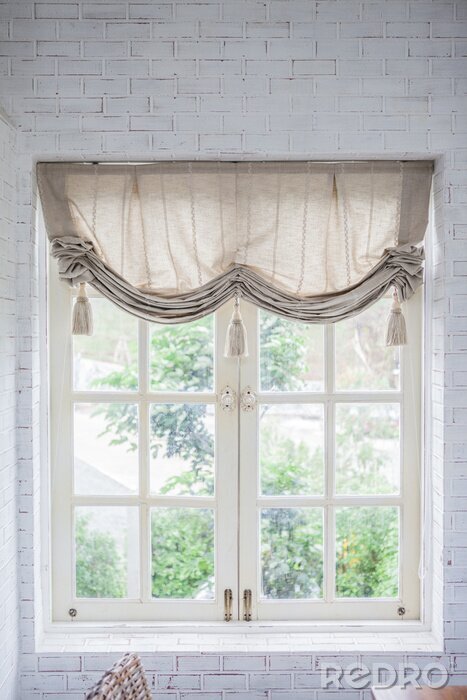 Fototapete Zarte vorhänge über fenster