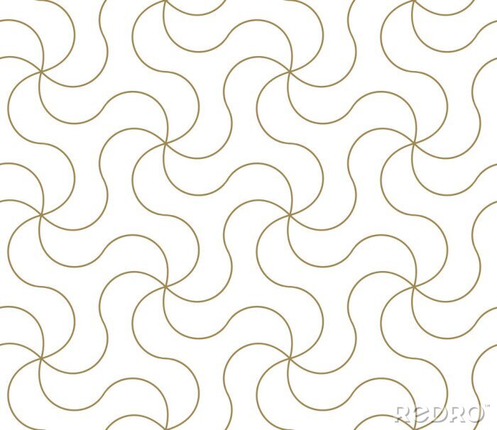 Fototapete Zartes Motiv mit miteinander verbundenen Wellenlinien