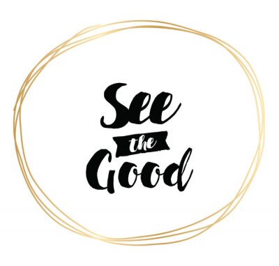 Zeichnen von Wörtern in einem goldenen Kreis