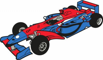 Fototapete Zeichnung des Boliden Formel 1
