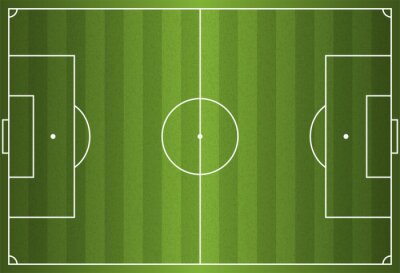 Fototapete Zeichnung des Fußballplatzes aus Vogelperspektive