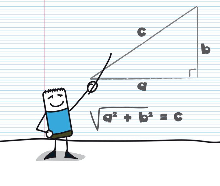 Fototapete Zeichnung mit Geometrielehrer