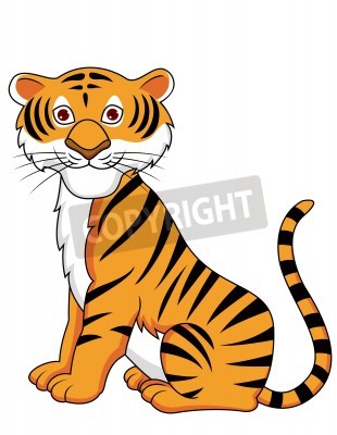 Fototapete Zeichnung tiger