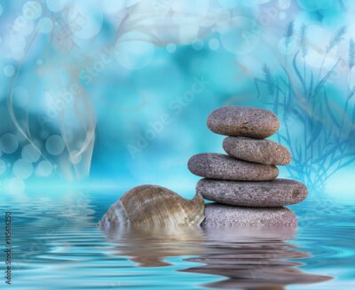 Fototapete Zen-Steine im Wasser