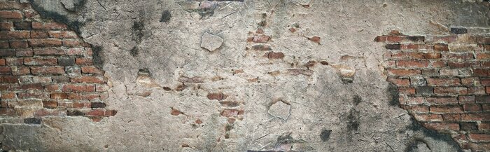 Fototapete Ziegelmauer mit Beton bedeckt