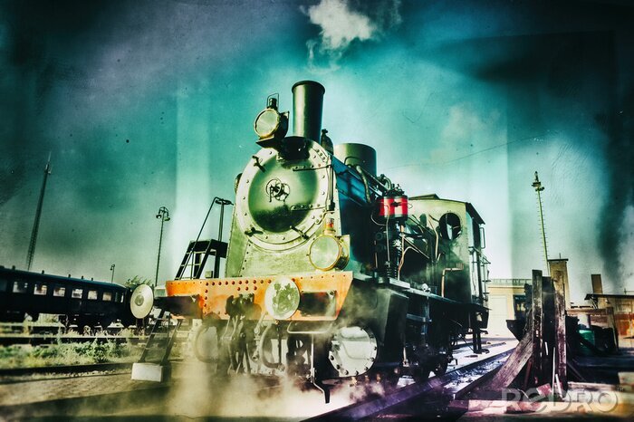 Fototapete Züge und Lokomotiven wie gemalt
