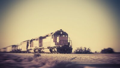 Fototapete Zug auf Wüste