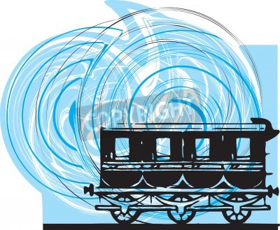 Fototapete Zug für Kinder bunte Kreise