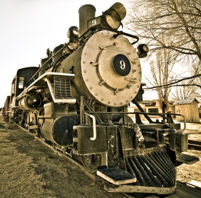 Fototapete Zug Lokomotive im Retro-Stil