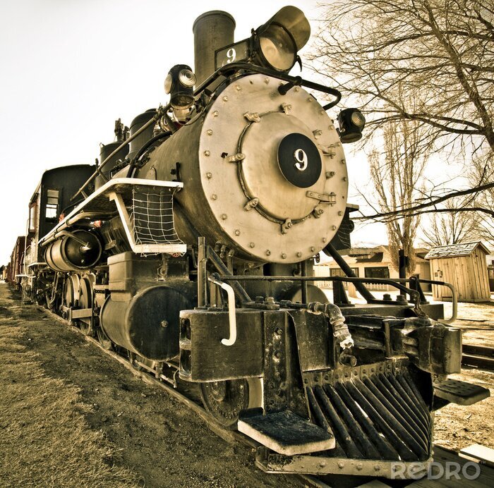 Fototapete Zug Lokomotive im Retro-Stil