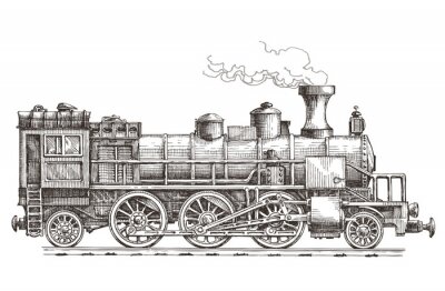 Zug Lokomotive wie skizziert