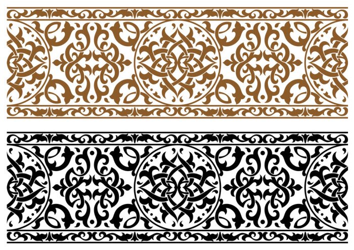 Fototapete Zwei arabische Streifen mit Ornamenten