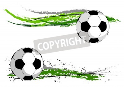 Fototapete Zwei Bälle auf grünen Streifen