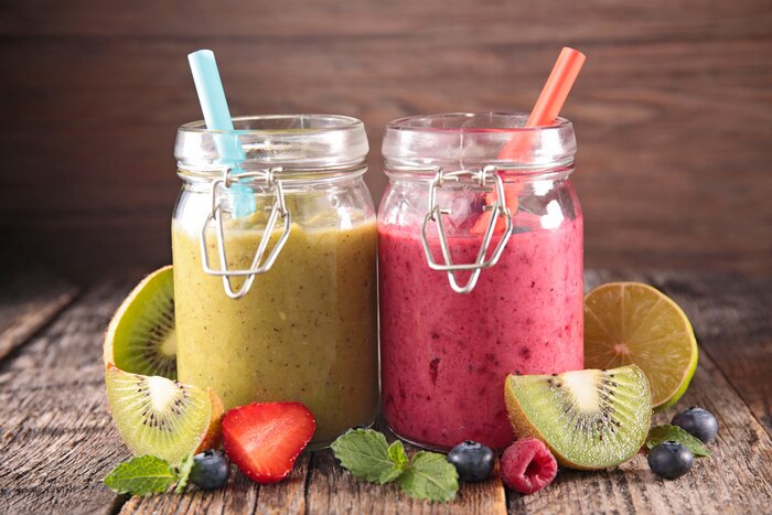 Fototapete Zwei Gläser mit Smoothie