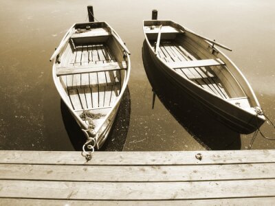 Fototapete Zwei Holzboote