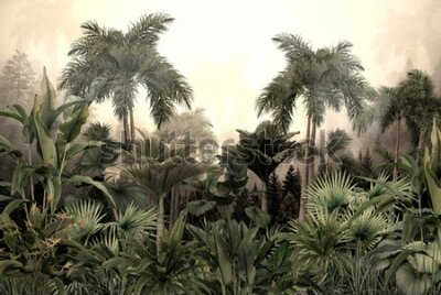 Fototapete Zwei Palmen im wilden Wald