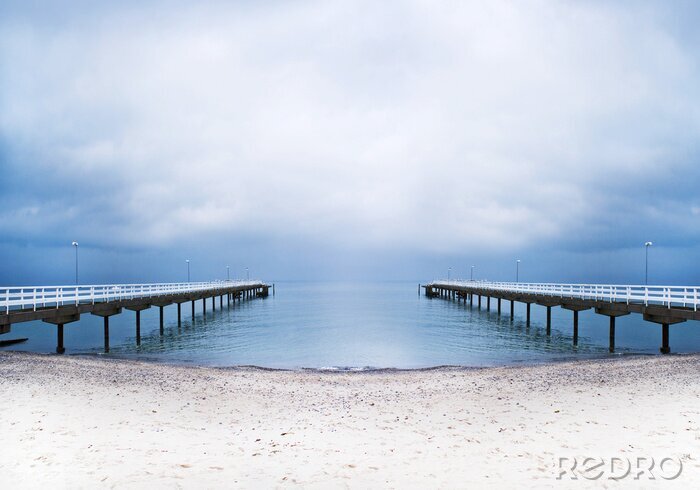Fototapete Zwei Stege ins Meer
