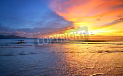 Fototapete Zweifarbiger Sonnenuntergang