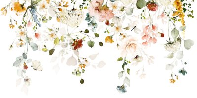 Fototapete Zweig mit Sommerblumen