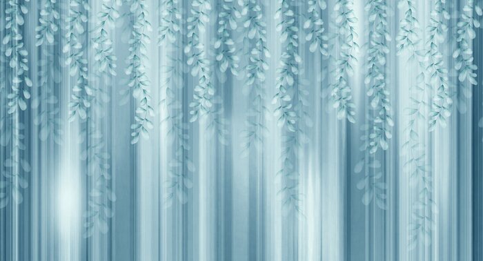 Fototapete Zweige mit Blättern, die von oben hängen